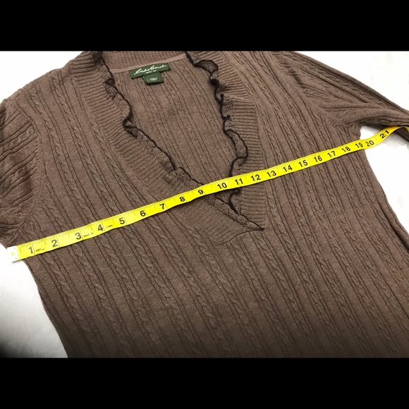 Eddie Bauer Sweater Ribbed Coiled Rope Knit Ruffle - Picture 7 of 9